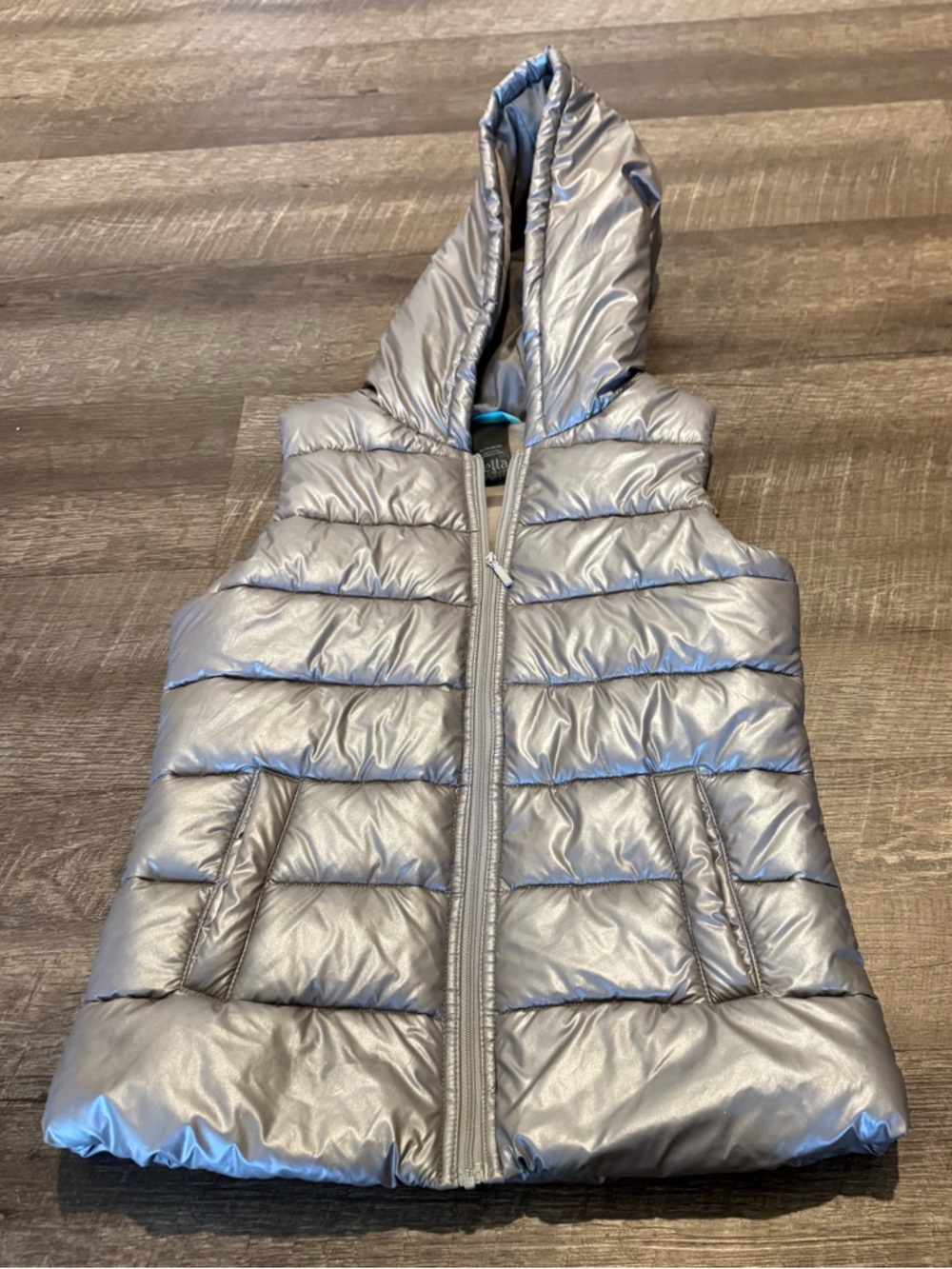Zella Girl Grey/Silver Puffer Vest